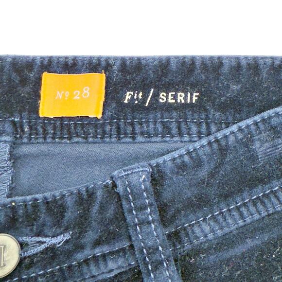Anthropologie Pilcro & The Letterpress Sz 28 Serif Blue Velour Cord Skinny Pant - Picture 5 of 9